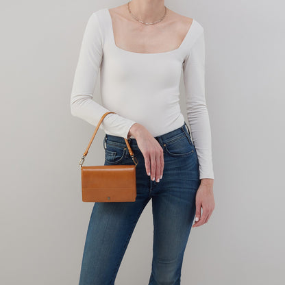 HOBO Jill Crossbody In Polished Leather - Natural