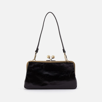 HOBO Lauren Frame Crossbody In Polished Leather - Black