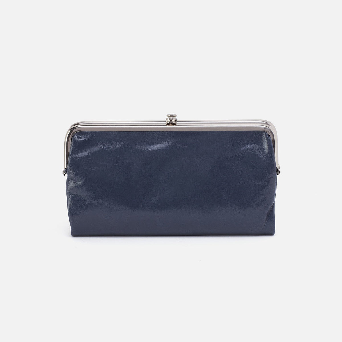 HOBO Lauren Clutch-Wallet In Polished Leather - Blue Stone