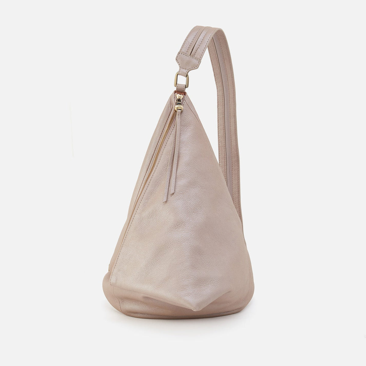 HOBO Sway Convertible Sling In Pebbled Metallic Leather - Grey Mist