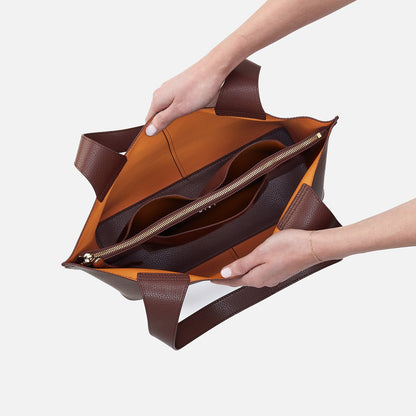 HOBO Vida Tote In Micro Pebbled Leather - Chocolate