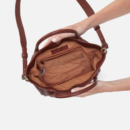 HOBO Margot Satchel in Suede - Sequoia