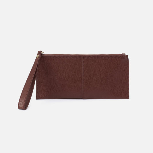 HOBO Vida Large Pouch in Micro Pebbled Leather - Chocolate