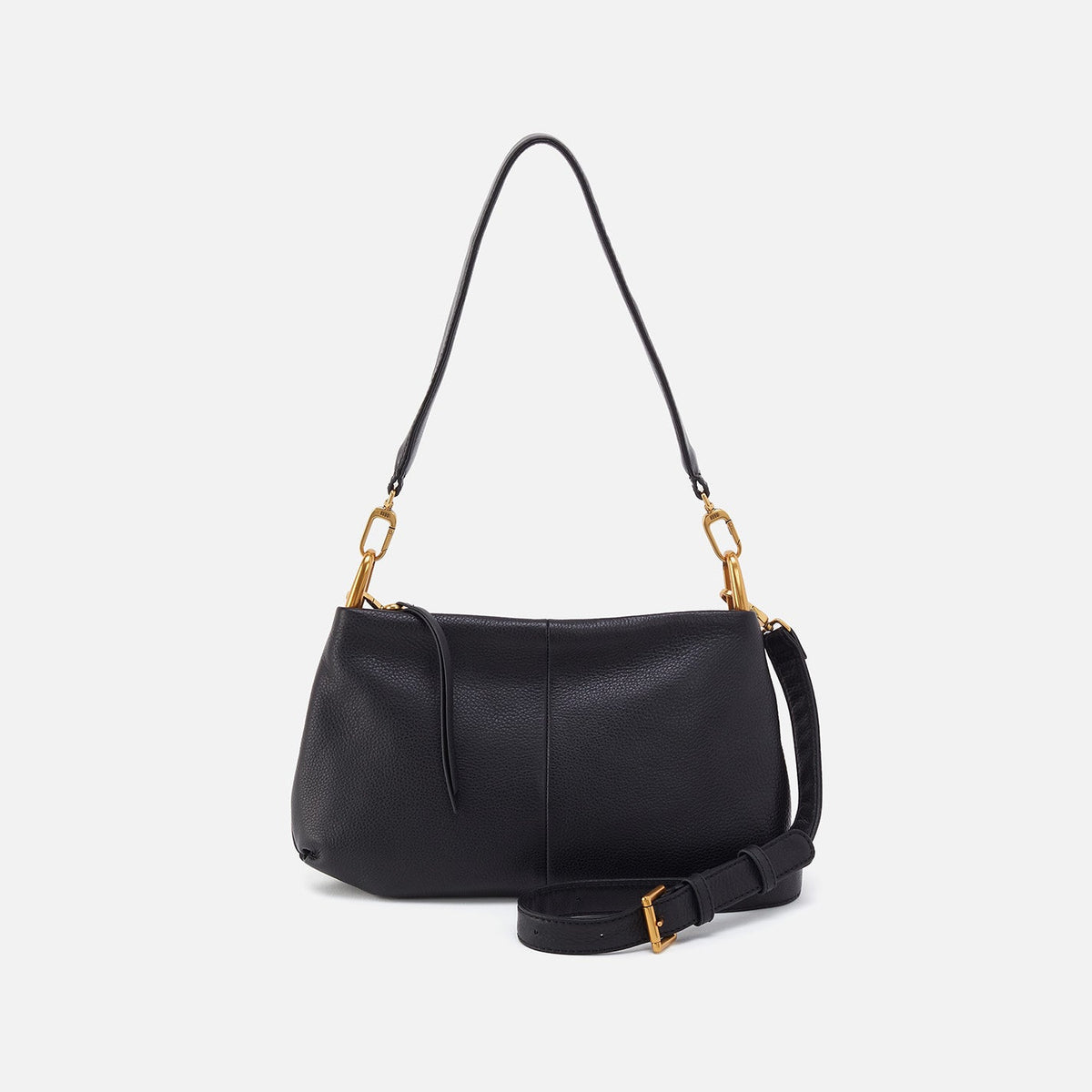 HOBO Advance Shoulder Bag In Pebbled Leather - Black