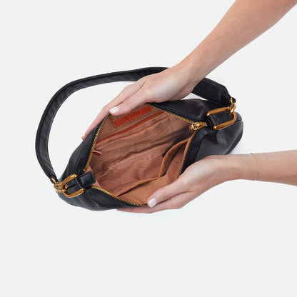 HOBO Advance Shoulder Bag In Pebbled Leather - Black