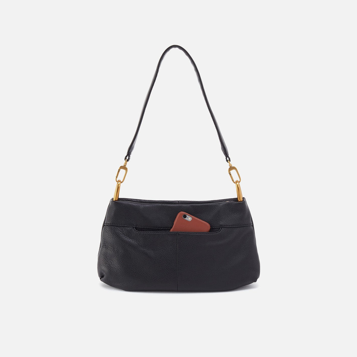 HOBO Advance Shoulder Bag In Pebbled Leather - Black