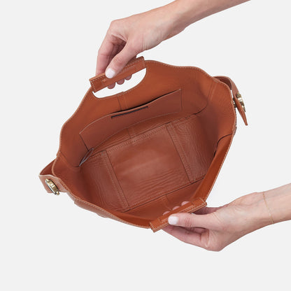 HOBO Camden Shoulder Bag In Smooth Leather - Burnished Caramel