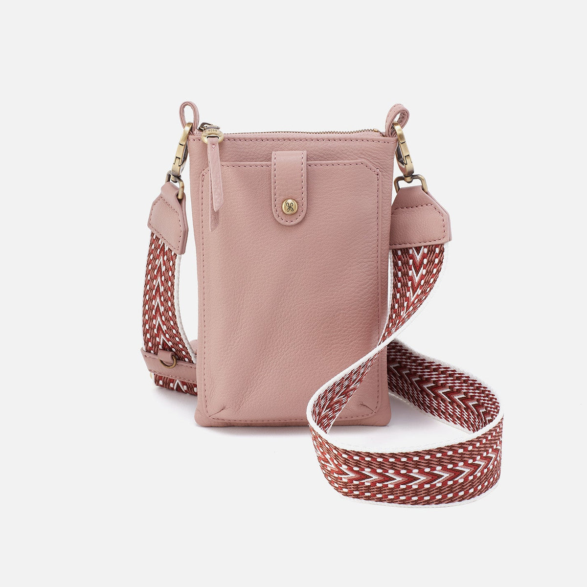 HOBO Cass Phone Crossbody In Pebbled Leather - Blush