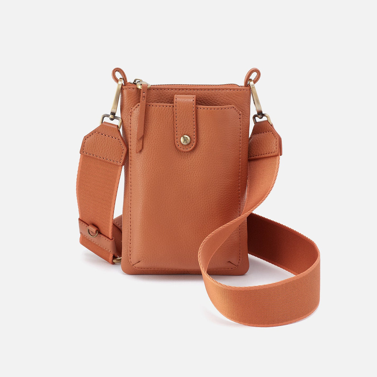 HOBO Cass Phone Crossbody In Pebbled Leather - Butterscotch