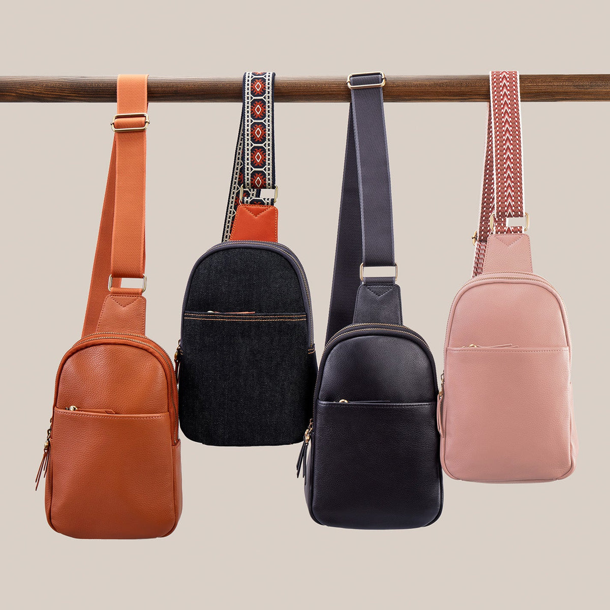 HOBO Cass Sling In Pebbled Leather - Butterscotch