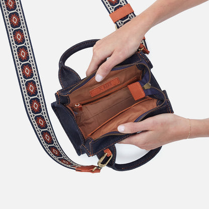HOBO Cass Small Tote In Denim Fabric - Dark Denim
