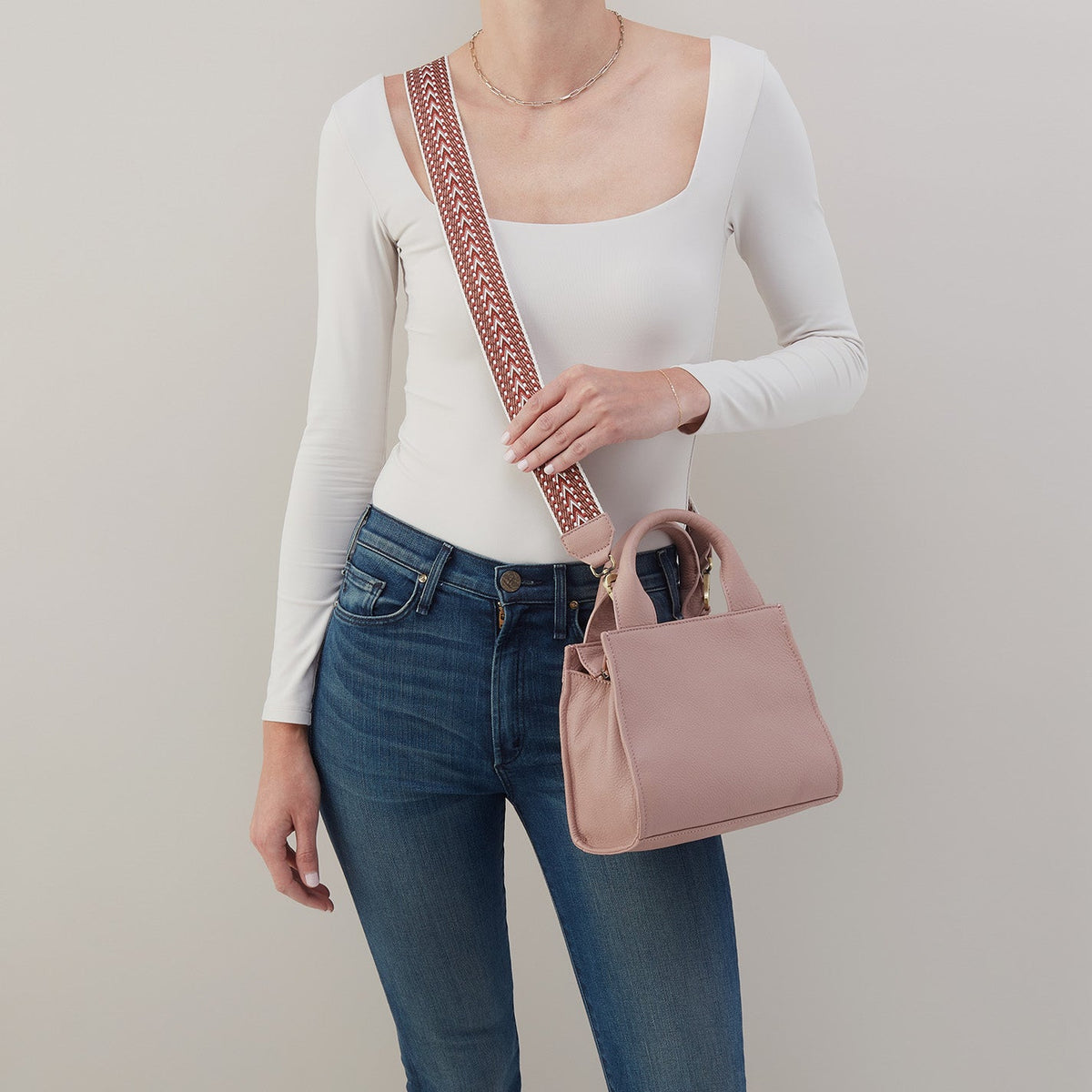 HOBO Cass Small Tote In Pebbled Leather - Blush