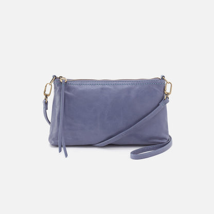 HOBO Darcy Crossbody In Polished Leather - Sky Blue