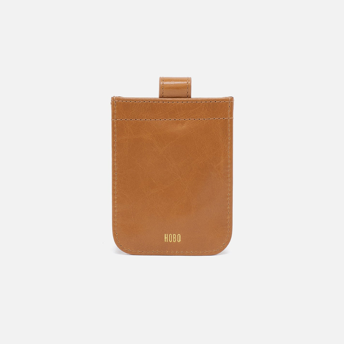 HOBO Dunn Card Case In Polished Leather - Natural
