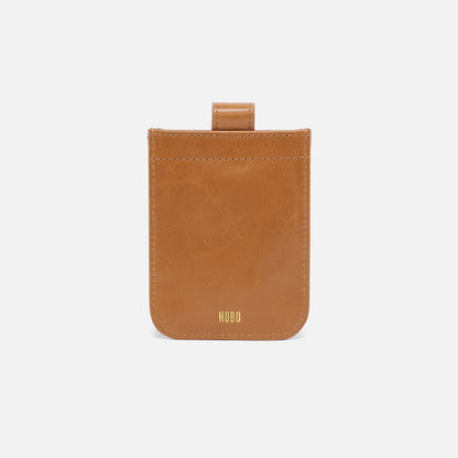 HOBO Dunn Card Case In Polished Leather - Natural