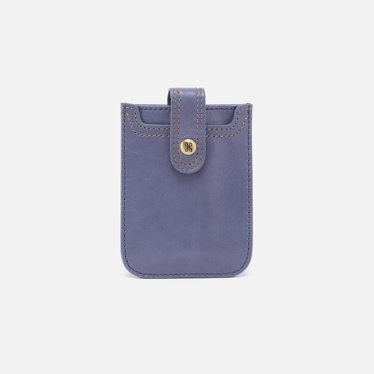 HOBO Dunn Card Case In Polished Leather - Sky Blue