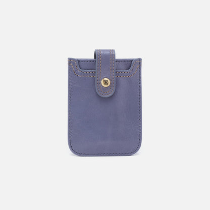 HOBO Dunn Card Case In Polished Leather - Sky Blue