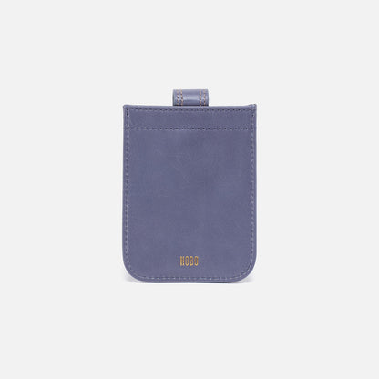HOBO Dunn Card Case In Polished Leather - Sky Blue