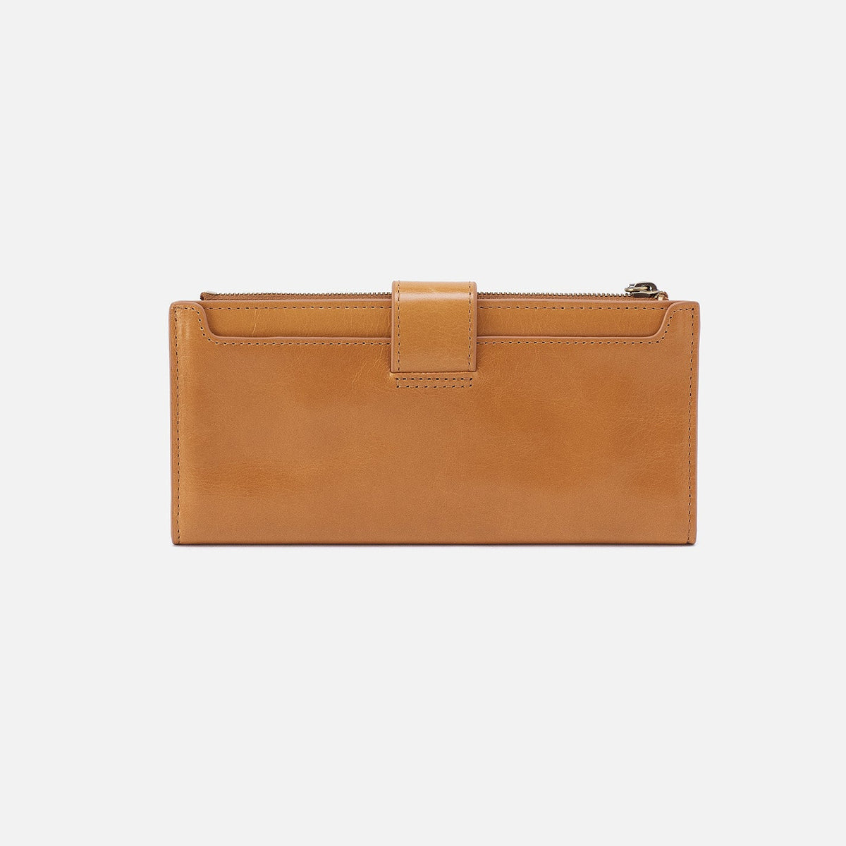 HOBO Dunn Continental Wallet In Polished Leather - Natural