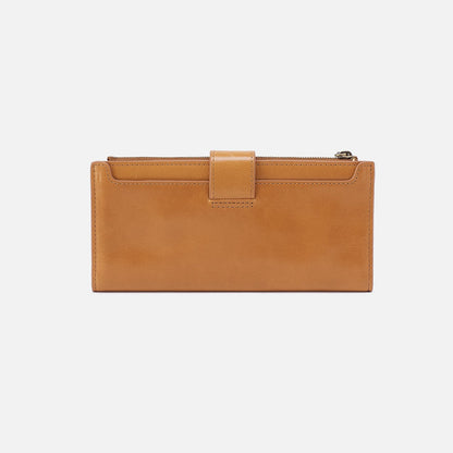 HOBO Dunn Continental Wallet In Polished Leather - Natural