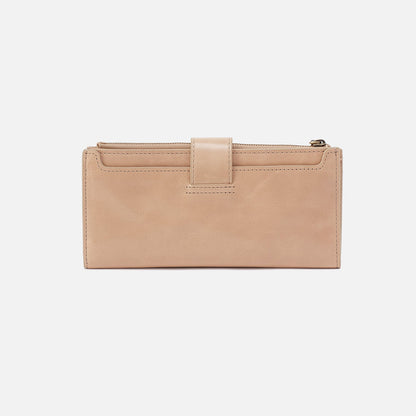 HOBO Dunn Continental Wallet In Polished Leather - Sand