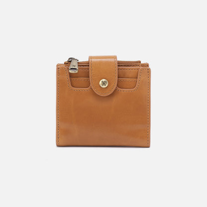 HOBO Dunn Mini Wallet In Polished Leather - Natural
