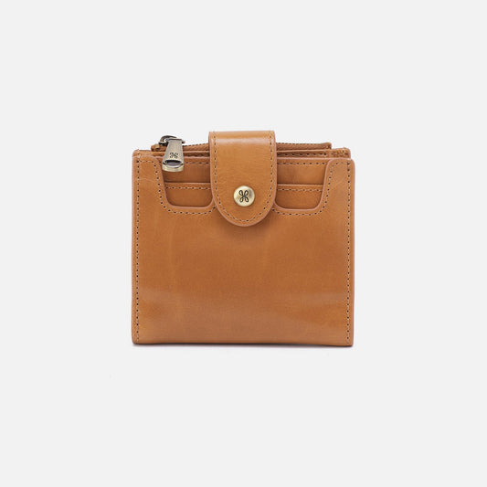 HOBO Dunn Mini Wallet In Polished Leather - Natural
