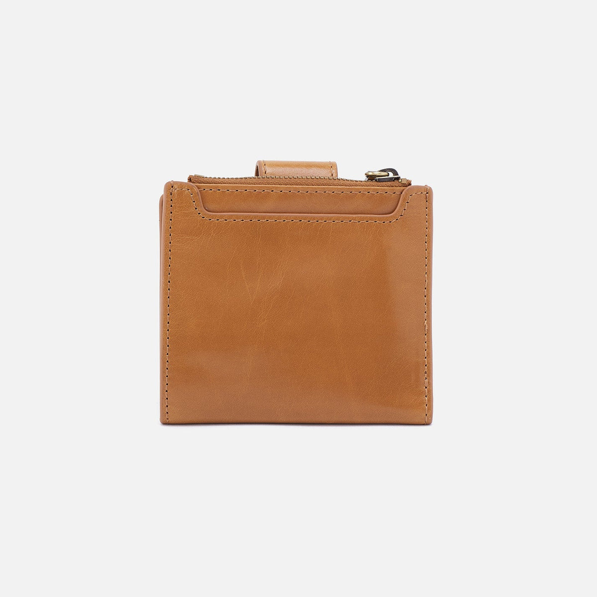 HOBO Dunn Mini Wallet In Polished Leather - Natural