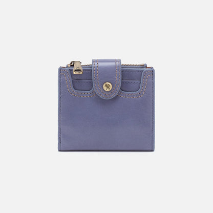 HOBO Dunn Mini Wallet In Polished Leather - Sky Blue