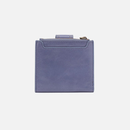 HOBO Dunn Mini Wallet In Polished Leather - Sky Blue
