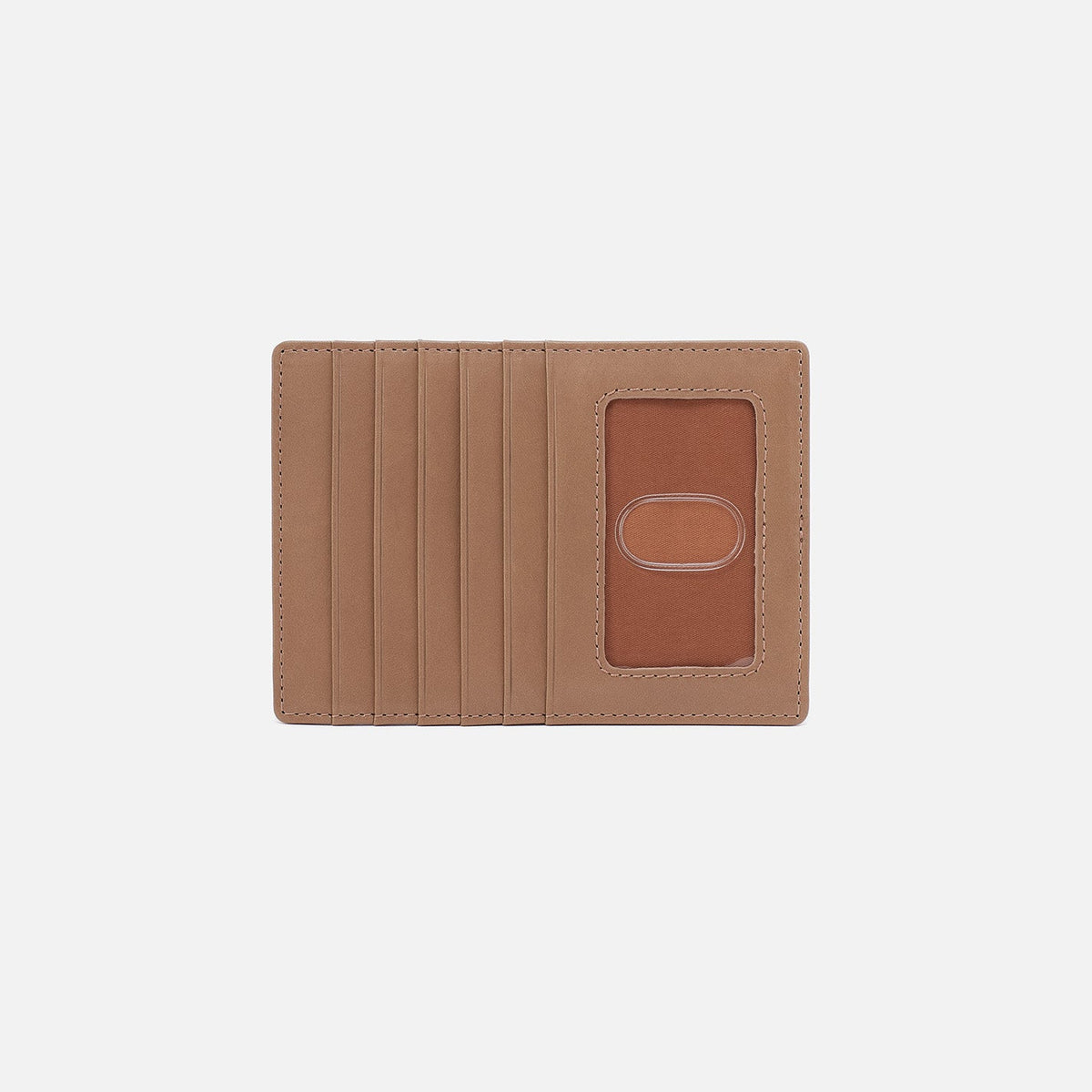 HOBO Euro Slide Card Case In Polished Leather - Cashmere