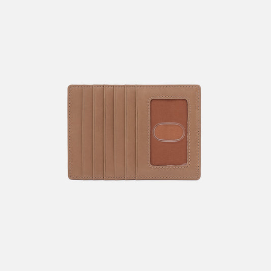 HOBO Euro Slide Card Case In Polished Leather - Cashmere
