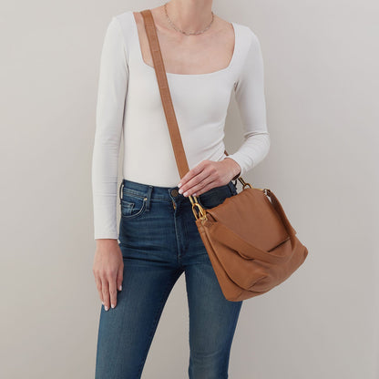 HOBO Harley Convertible Shoulder Bag in Pebbled Leather - Warm Honey