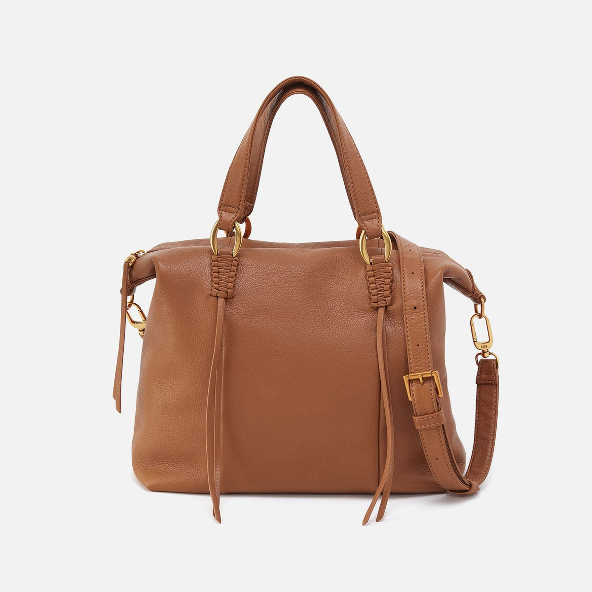 HOBO Harley Satchel In Pebbled Leather - Warm Honey