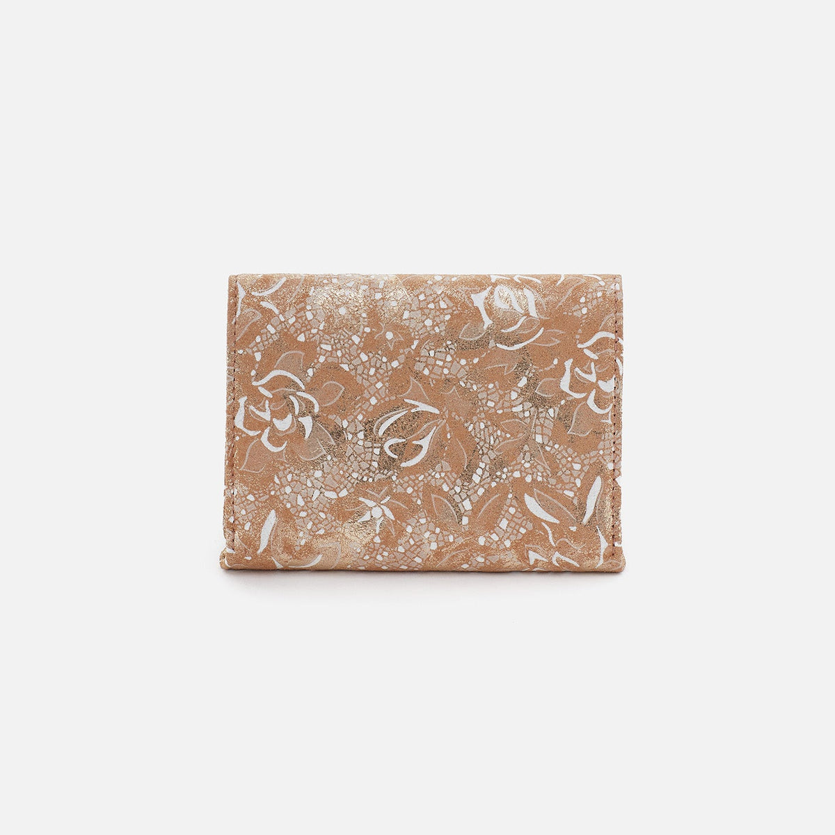 HOBO Robin Compact Wallet In Printed Leather - Gilded Petals