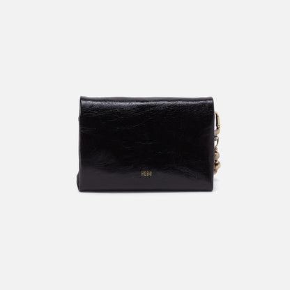 HOBO Ross Bead Wristlet In Polished Leather - Black