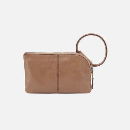 HOBO Sable Wristlet In Polished Leather - Cashmere