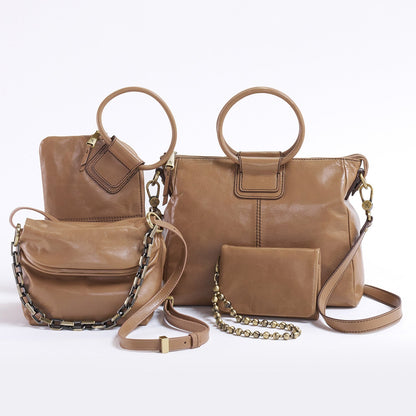 HOBO Sheila Medium Satchel In Polished Leather - Cashmere