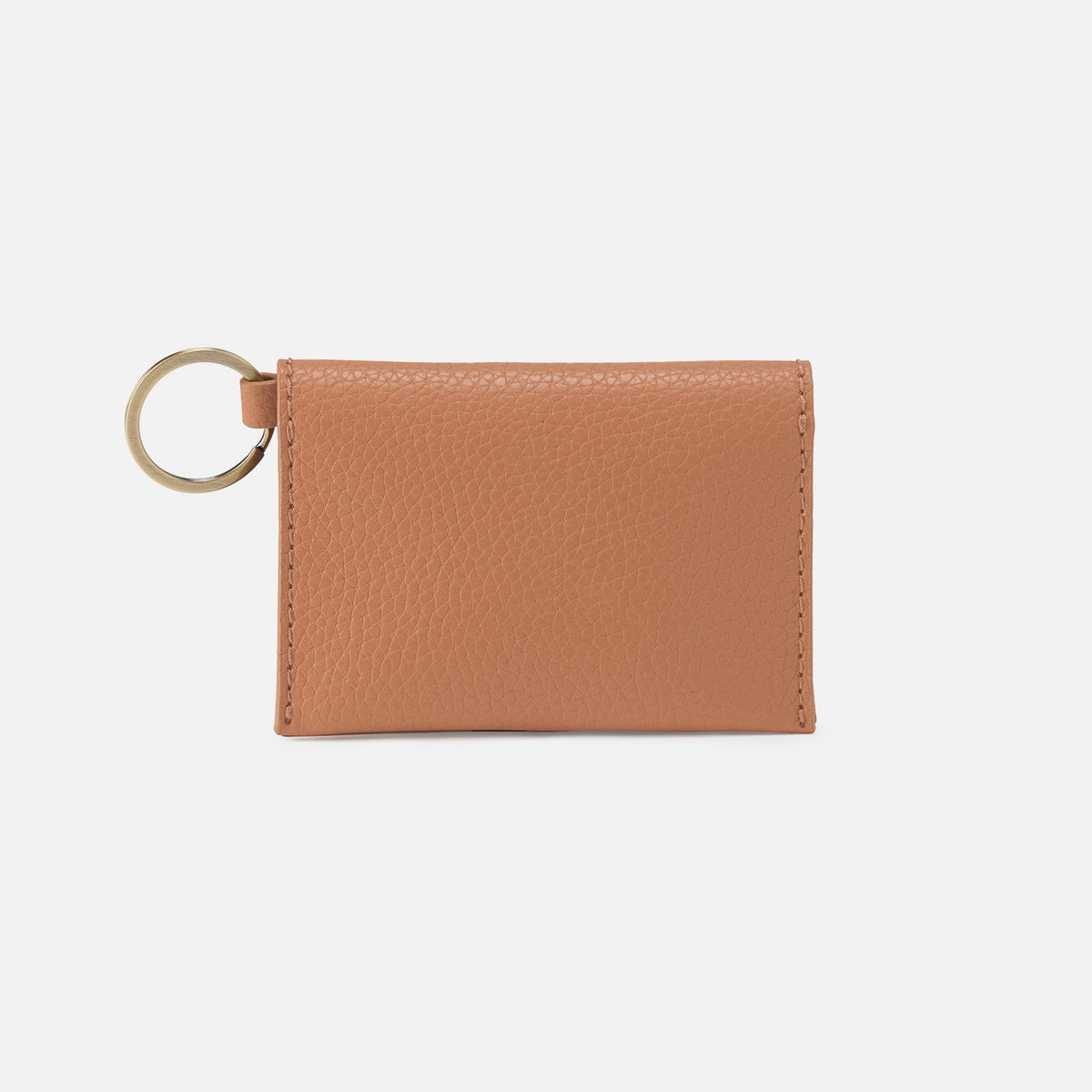 HOBO Vida Card Case in Micro Pebbled Leather - Biscuit