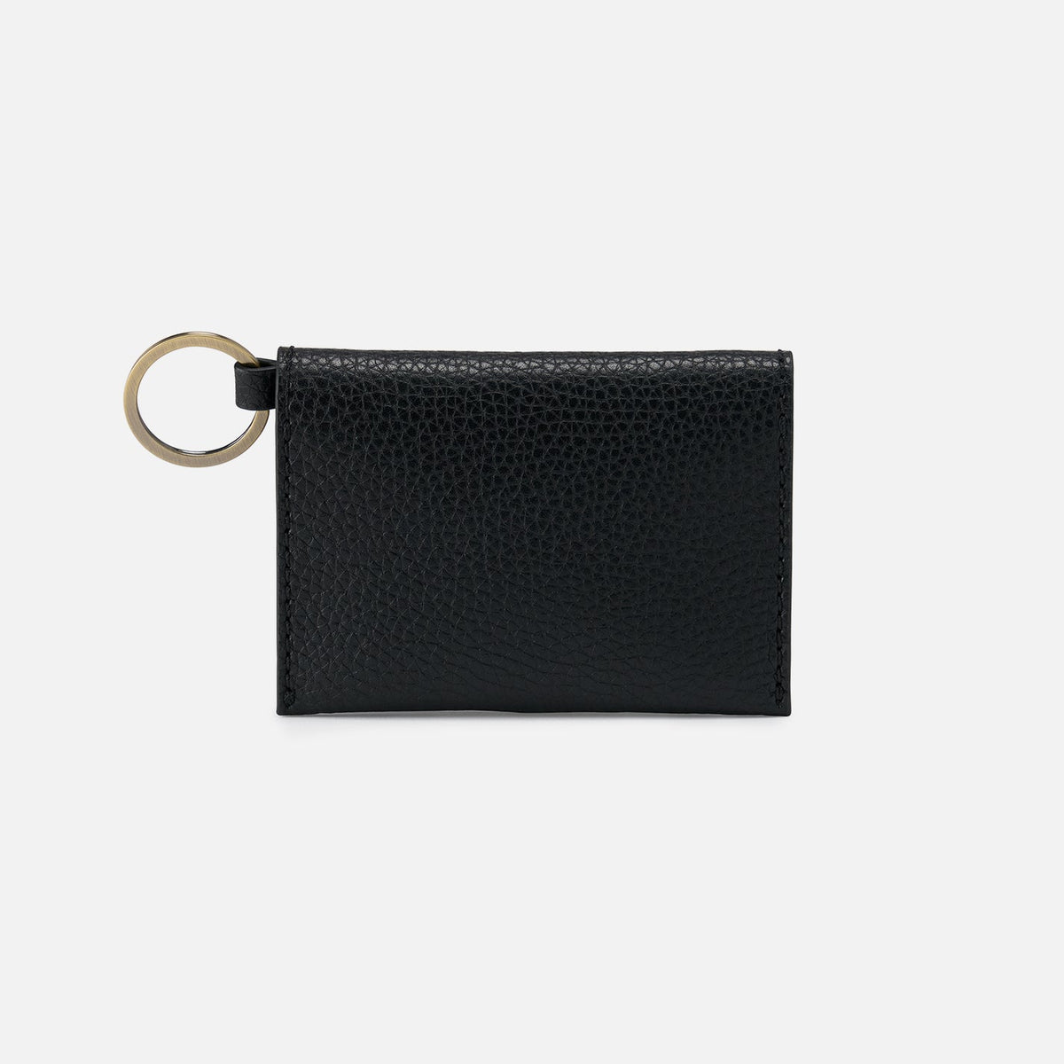 HOBO Vida Card Case in Micro Pebbled Leather - Black