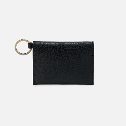 HOBO Vida Card Case in Micro Pebbled Leather - Black