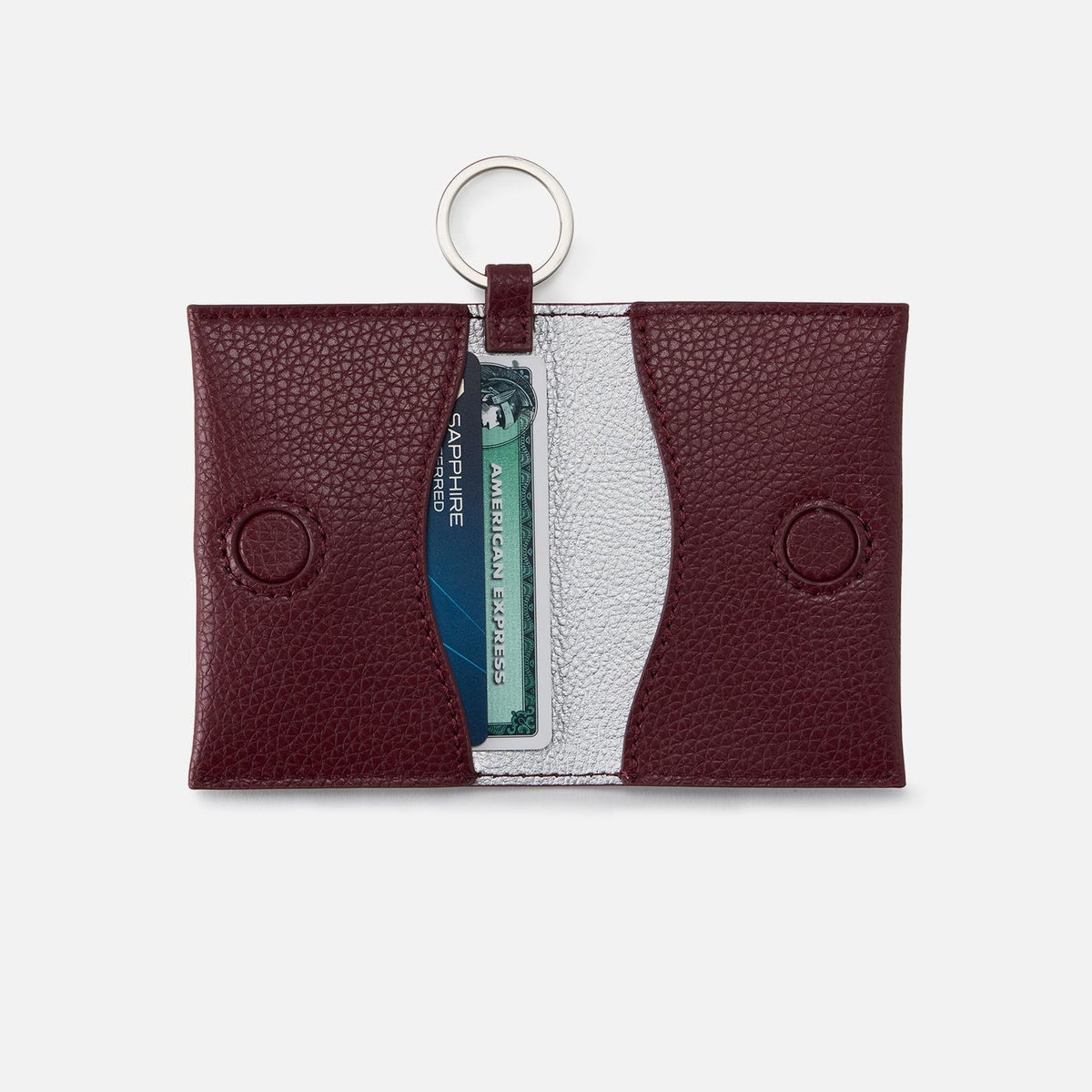 HOBO Vida Card Case In Micro Pebbled Leather - Port
