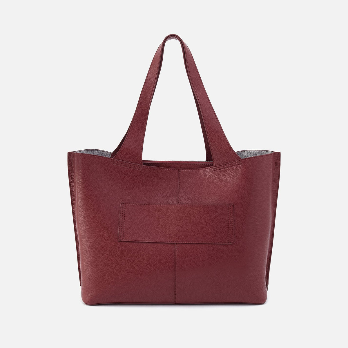 HOBO Vida Large Tote In Micro Pebbled Leather - Port And Silver