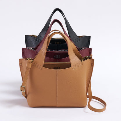 HOBO Vida Small Tote in Micro Pebbled Leather - Biscuit