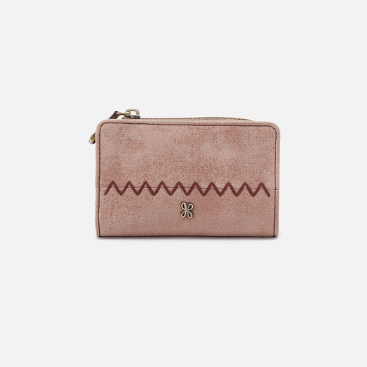 HOBO Jill Card Case In Buffed Leather - Hazel