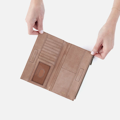 HOBO Jill Large Bifold Wallet In Buffed Leather - Hazel