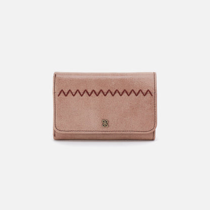 HOBO Jill Trifold Wallet In Buffed Leather - Hazel