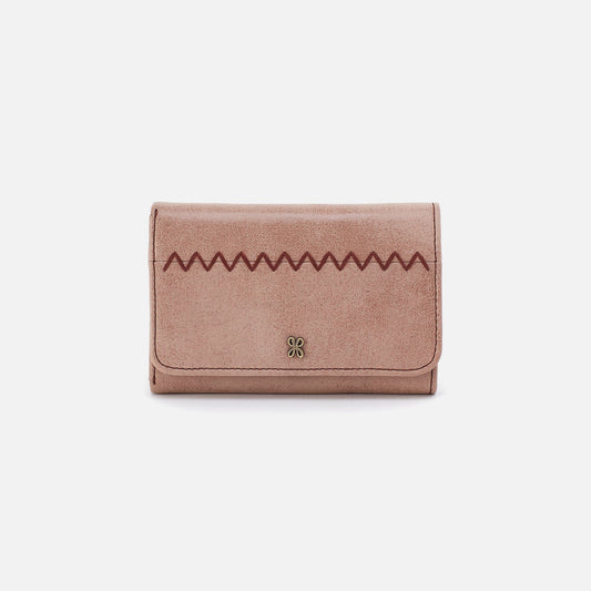 HOBO Jill Trifold Wallet In Buffed Leather - Hazel