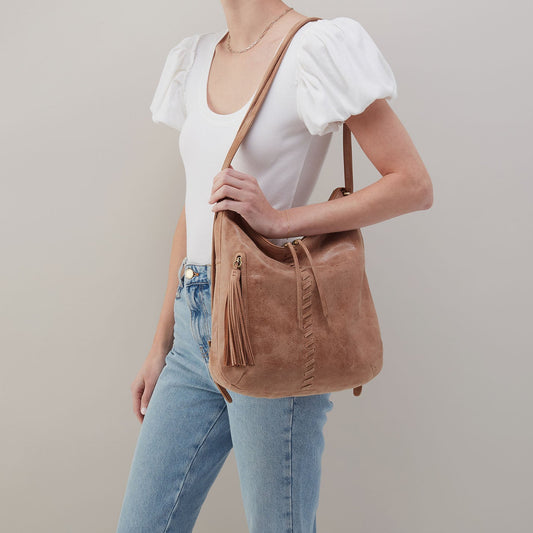 HOBO Merrin Convertible Backpack In Buffed Leather - Hazel