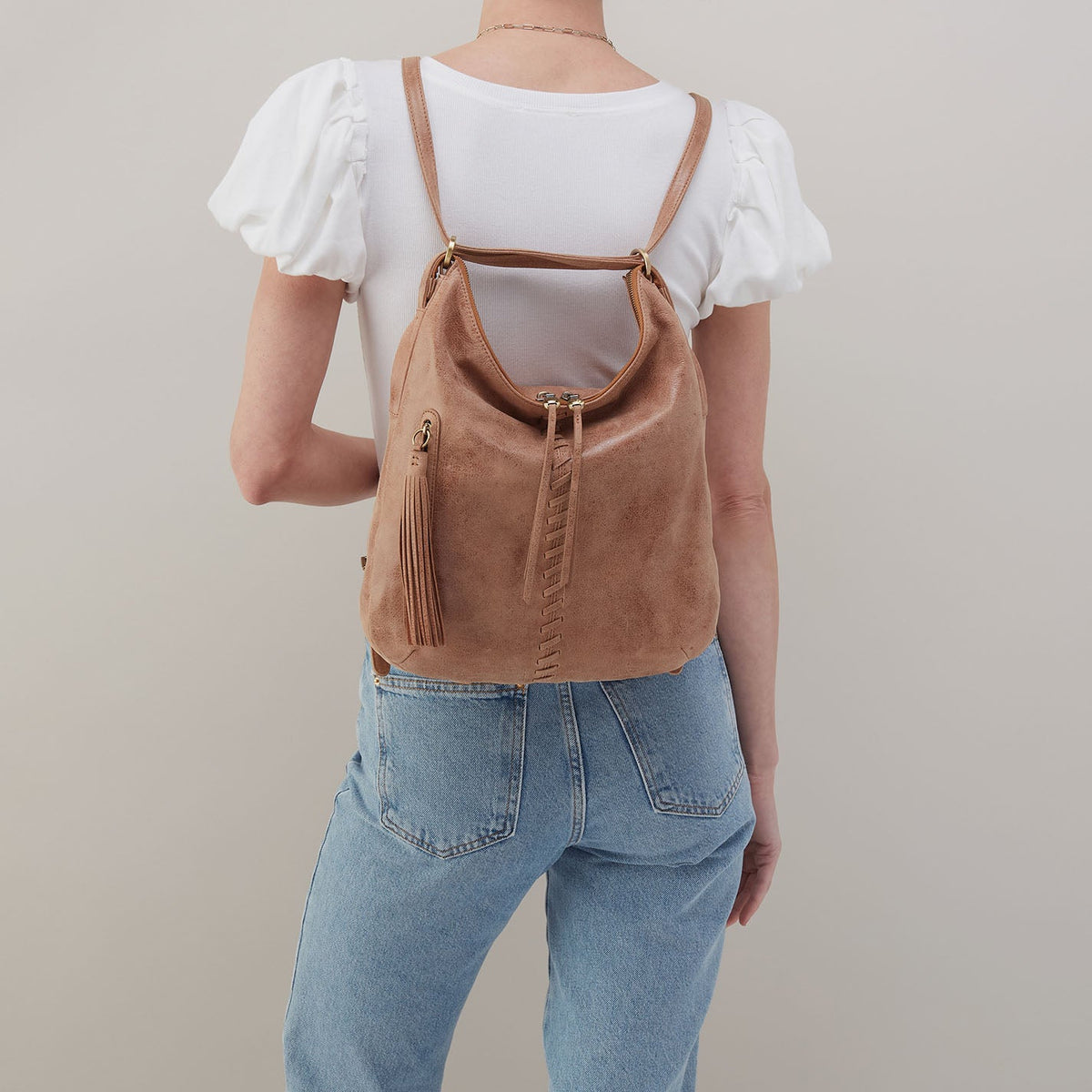HOBO Merrin Convertible Backpack In Buffed Leather - Hazel